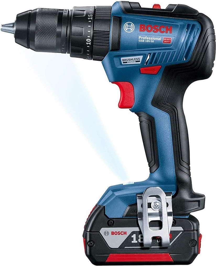BOSCH GSB 18V-50 Çift Akülü 2 Ah + 5 Ah Vidalama Makinesi 06019H5103