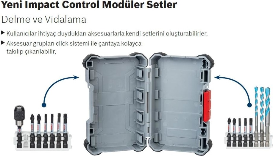 BOSCH - Impact Control Serisi 5'li Lokma ve Uç Seti 8/10/13 mm Ph2/pz2 *50MM