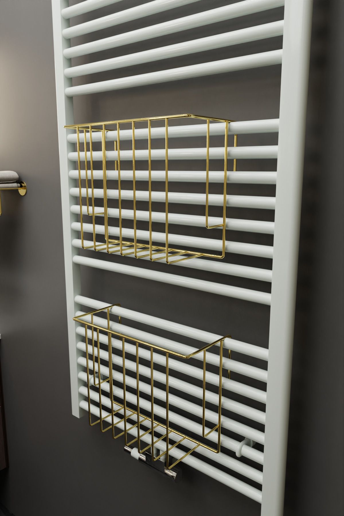 Gold Havlupan Düzenleyici Asılabilir Organizer Banyo Havluluk Tuvalet Kağıdı 30x28x10cm
