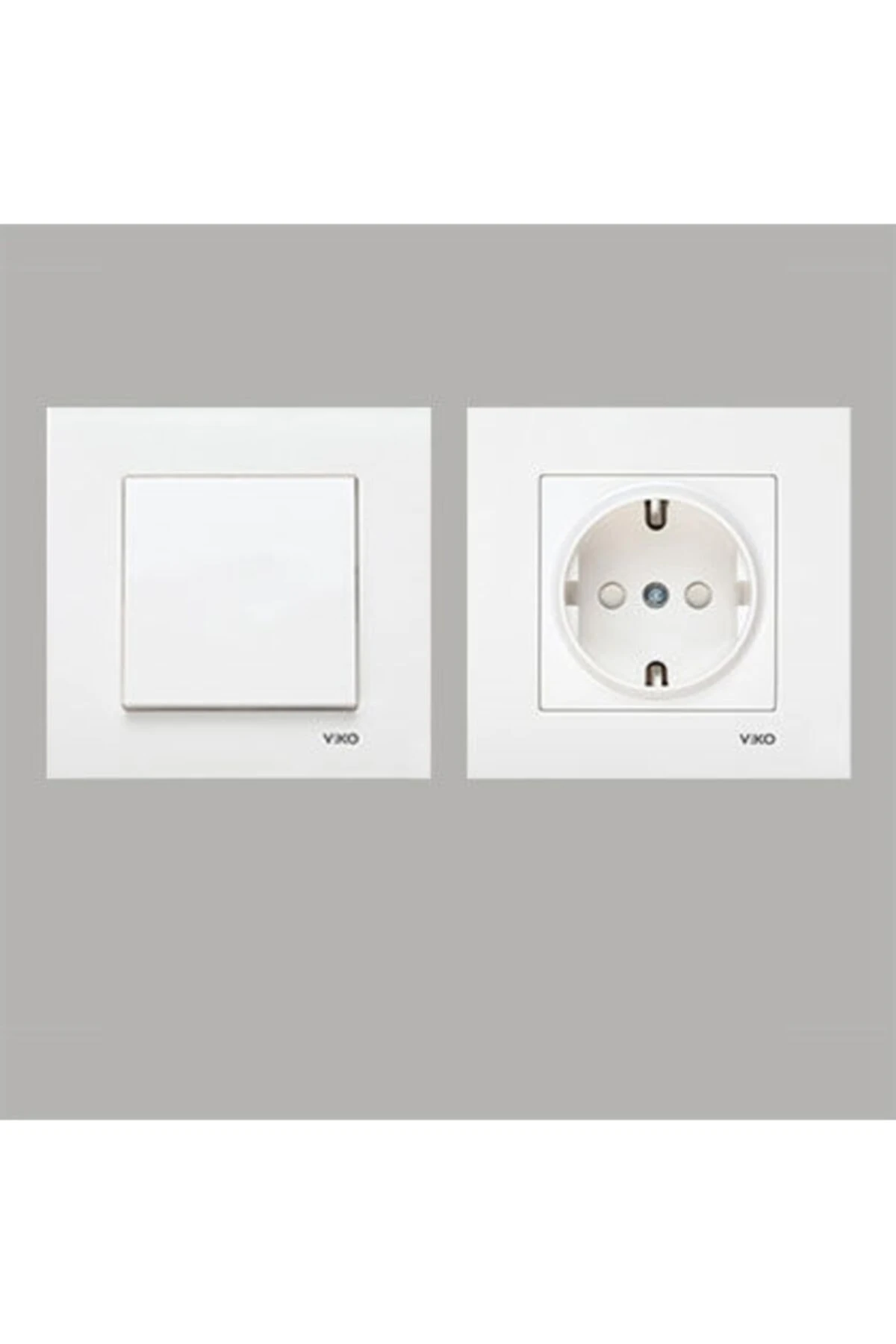 Karre Beyaz Anahtar + Topraklı Priz + Çerçeve (5 Adet Priz + 5 Adet Anahtar + 10 Adet Çerçeve)