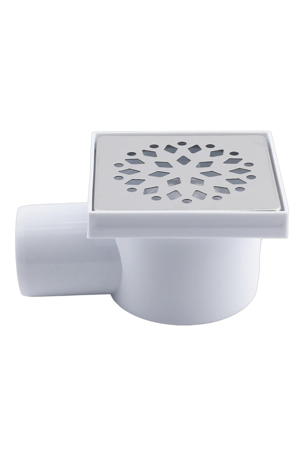 Metal Plastik Yer Süzgeci Banyo Izgara Lavabo Pis Su Gideri Kapak Yandan Çıkışlı Yer Sifon 50 mm