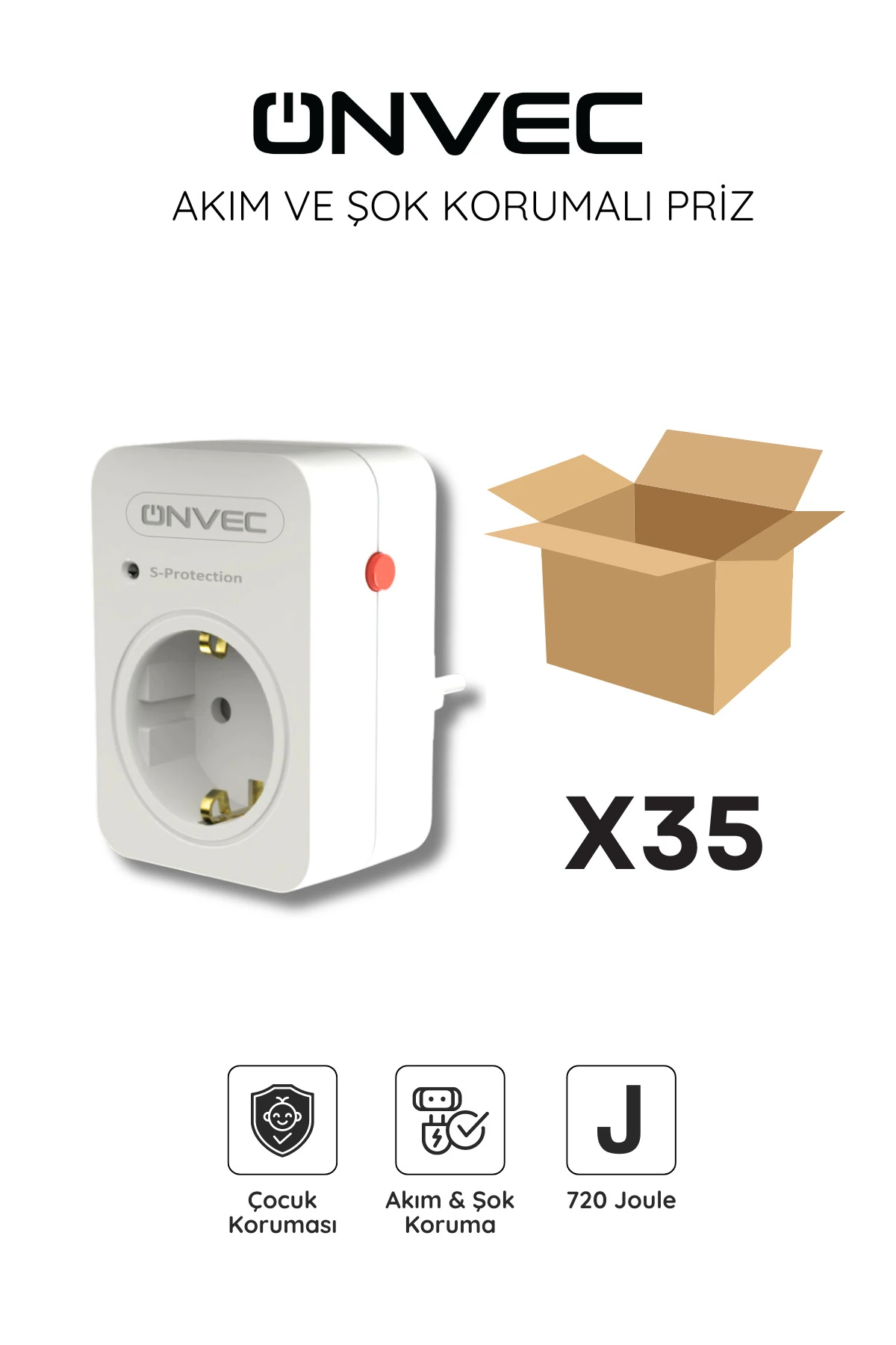Basic Akım Ve Şok Korumalı Priz 720 Joule 35 Adet