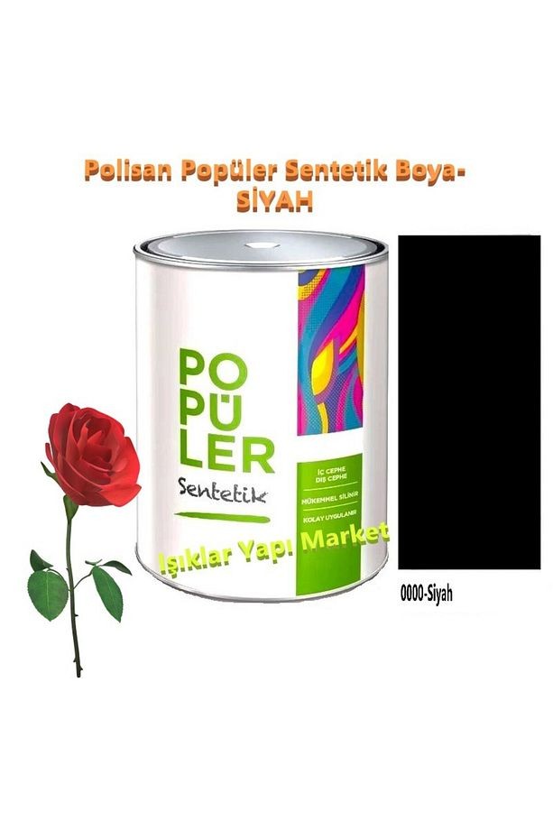 Popüler Sentetik Yağlı Boya 0,55litre(0,75KG.)-siyah