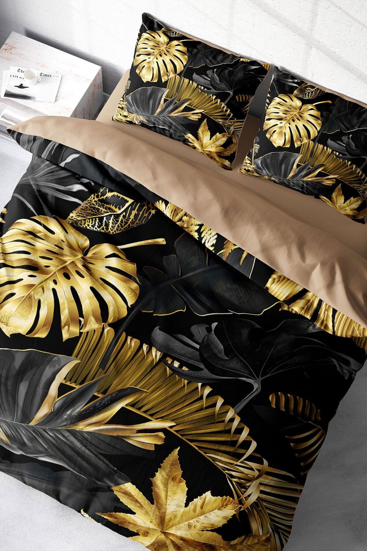 Kıng Sıze Black Casual 3d Çift Kişilik Nevresim Takımı 220x240cm