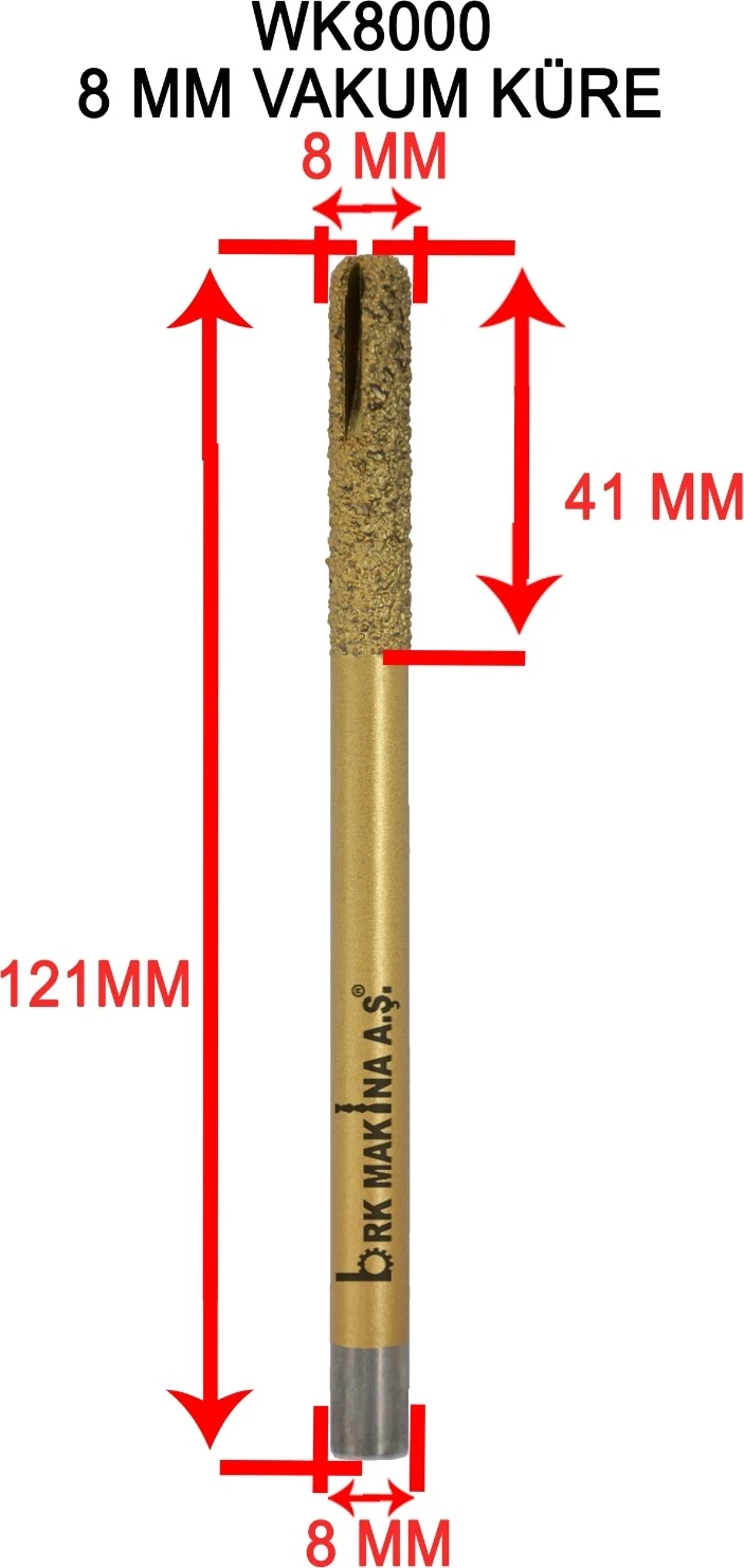 Mermergranit Vakum Küre Freze 8 mm