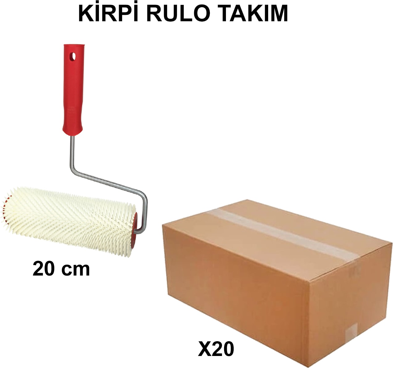 İZMİR FIRÇA Izmir Fırça Arge Toptan Kirpi Rulo Takım 20 cm 20 Adet 011618