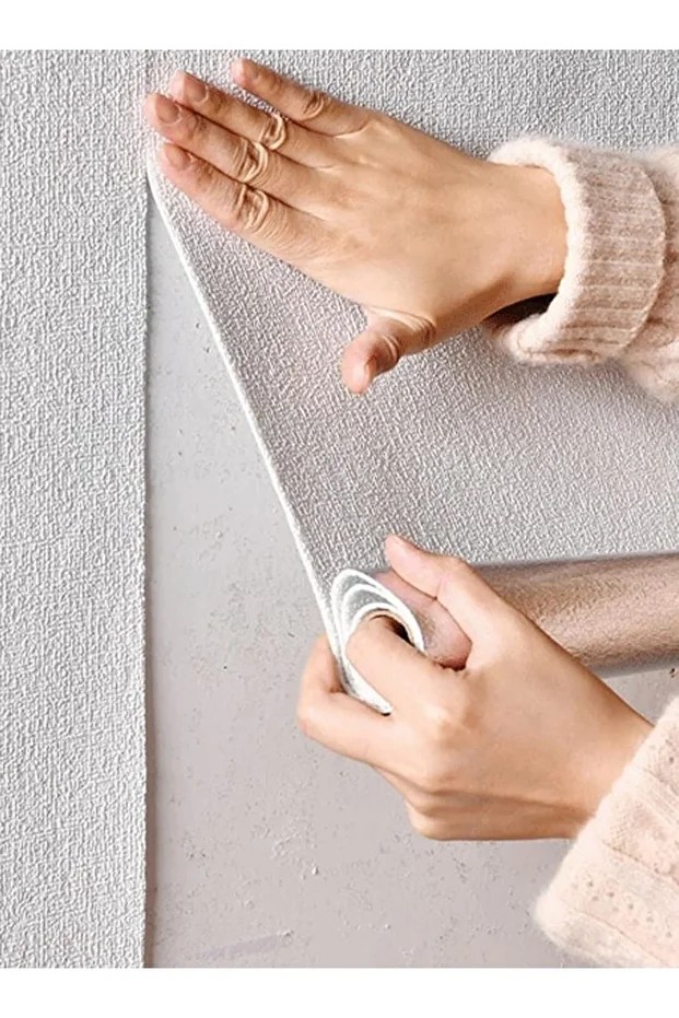 Kendinden Yapışkanlı Alüminyum Folyolu Isı Ses Yalıtımlı Duvar Kağıdı Paneli 50x280 Cm Sıva Beyaz