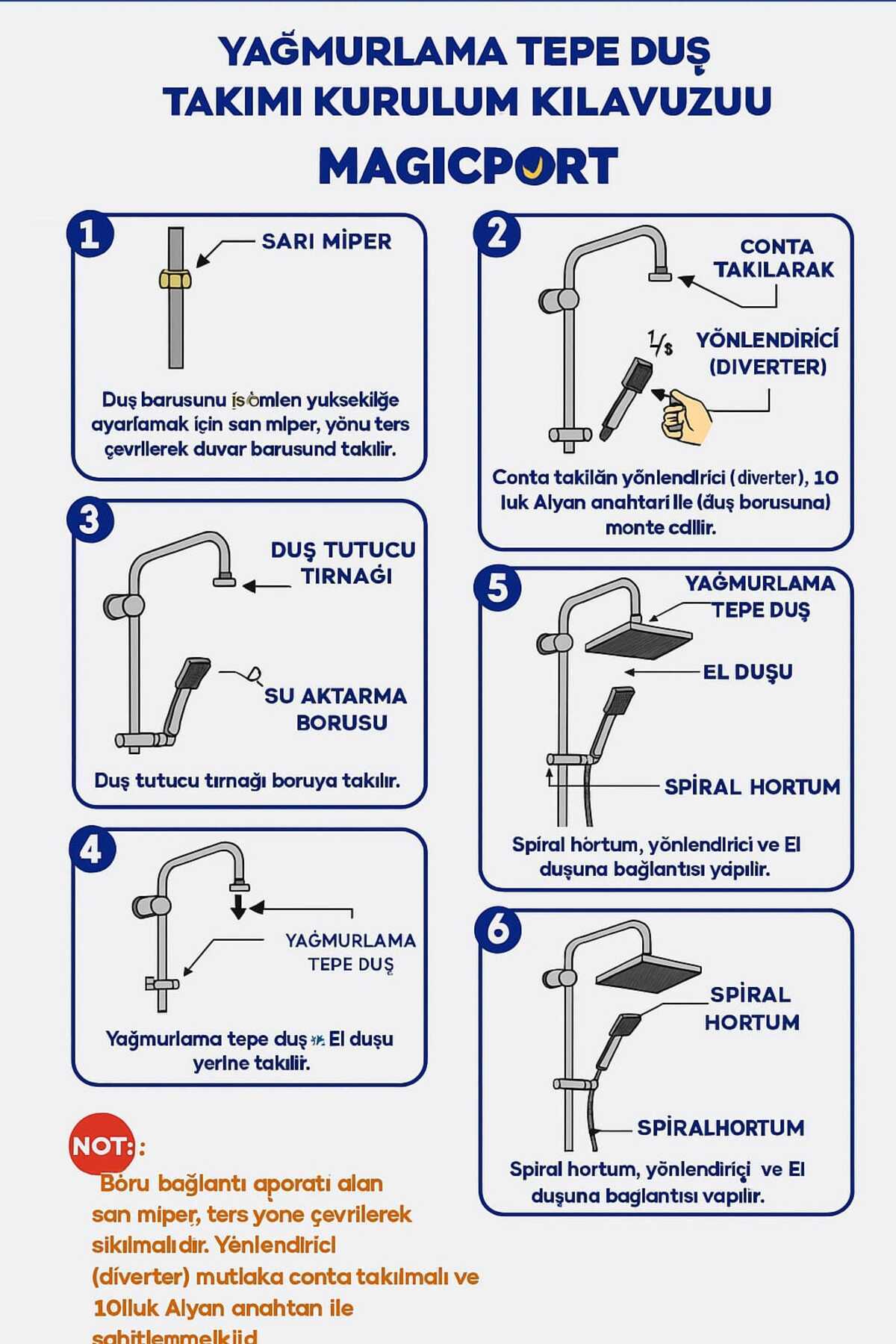 ROBOT YAĞMURLAMA TEPE DUŞ BAŞLIĞI SETİ + AÇ KAPA BANYO BATARYASI