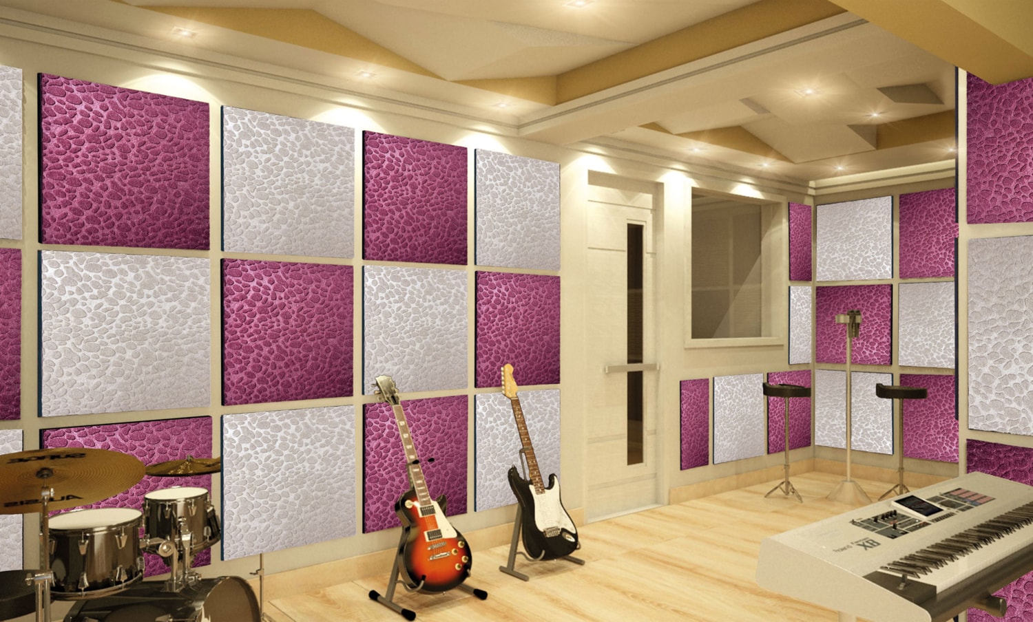 Beyaz Boyanabilir Embos Keçe Ses ve Isı Yalıtım Paneli 40X40 cm 30 Adet-5m²