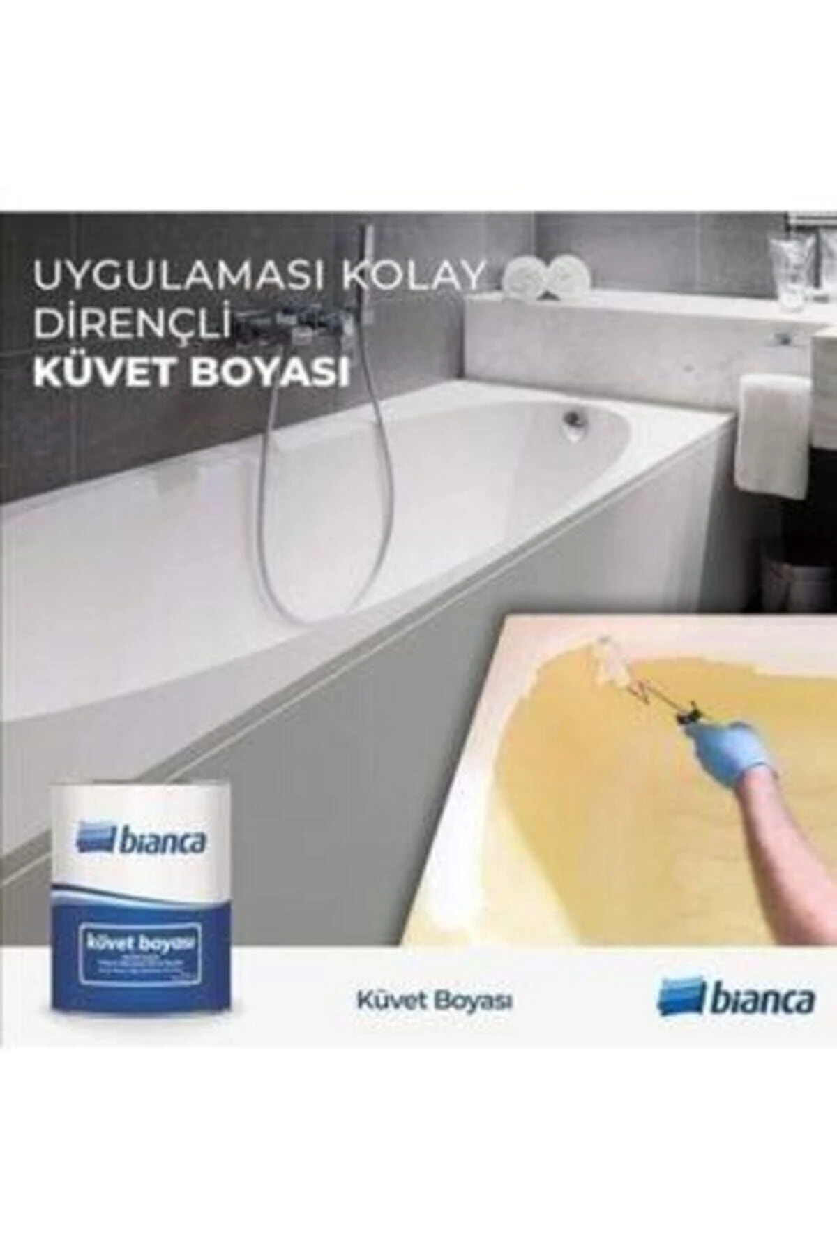 Kullanıma Hazır Küvet Boyası 0,75 Lt (1Kg) + Rulo