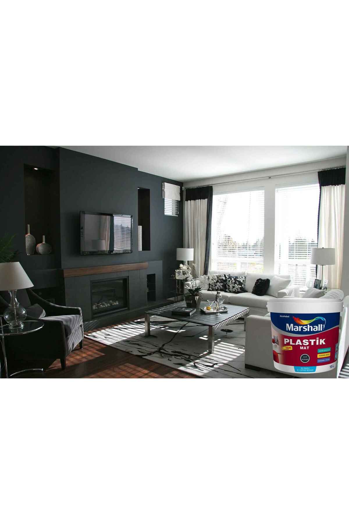 PLASTİK MAT ANTRASİT GRİ Su Bazlı İç Duvar Boyası 2.5LT=4KG-Silinebilir-Uygulaması Kolay