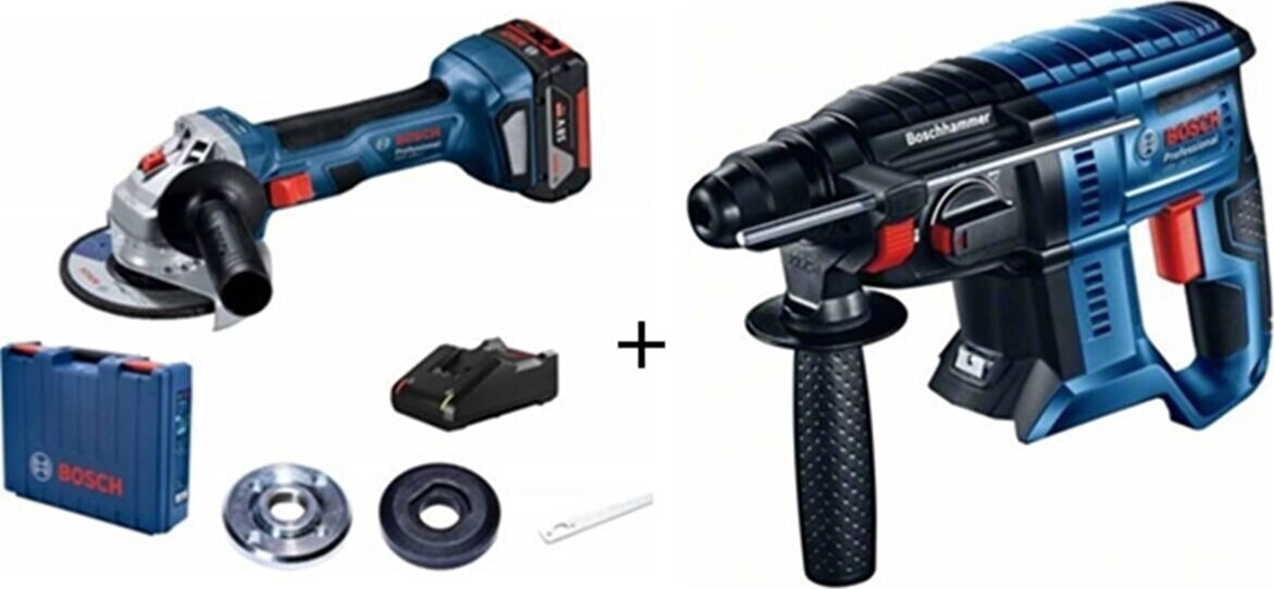 BOSCH Profesyonel Gws 180 Li- 18 Volt 4 Amper Tek Batarya Akülü Taşlama + Gbh 180-LI Akülü Kırıcı Delici Solo