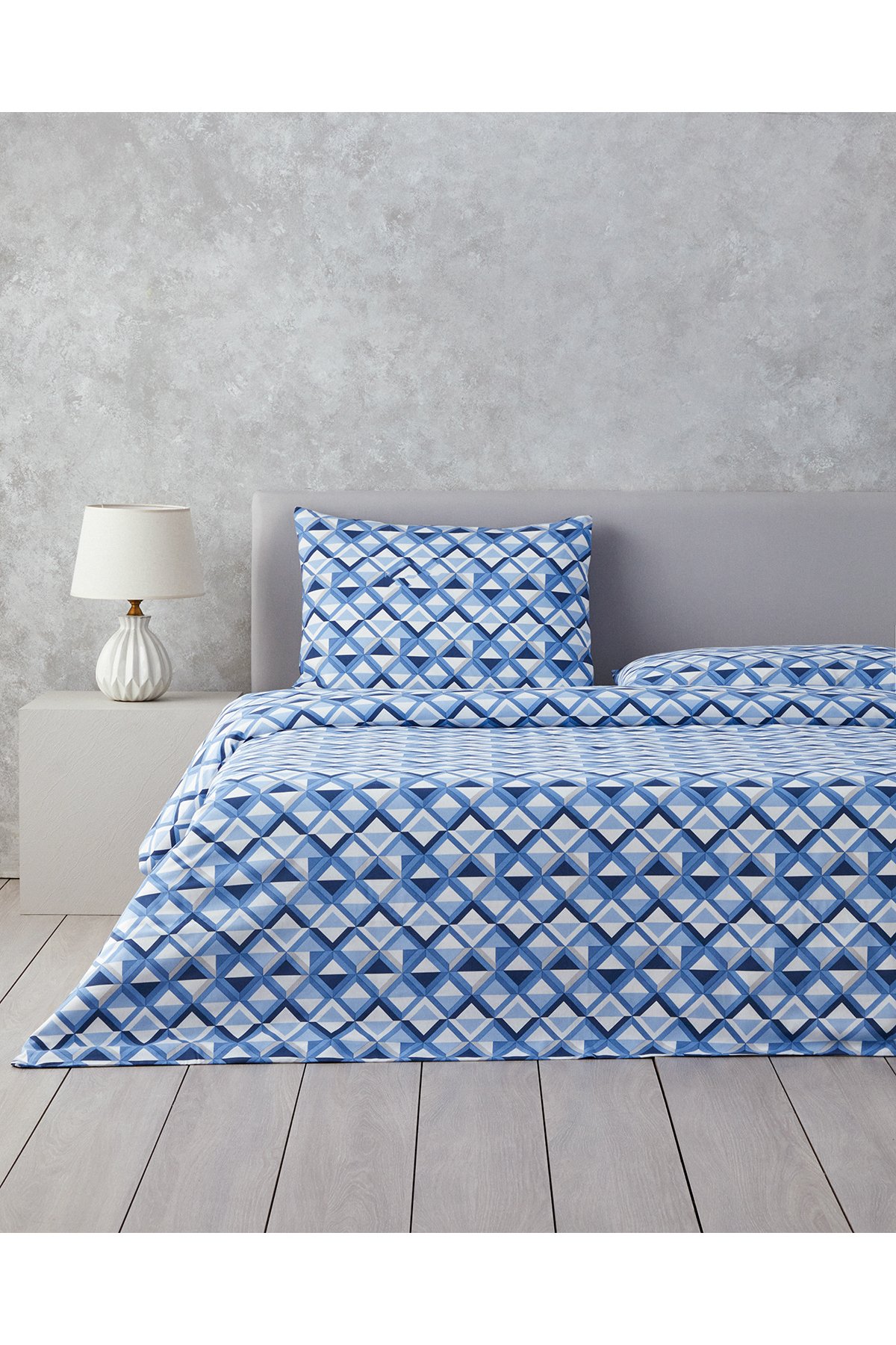 Mini Argyle Çift Kişilik Nevresim Takımı Mavi