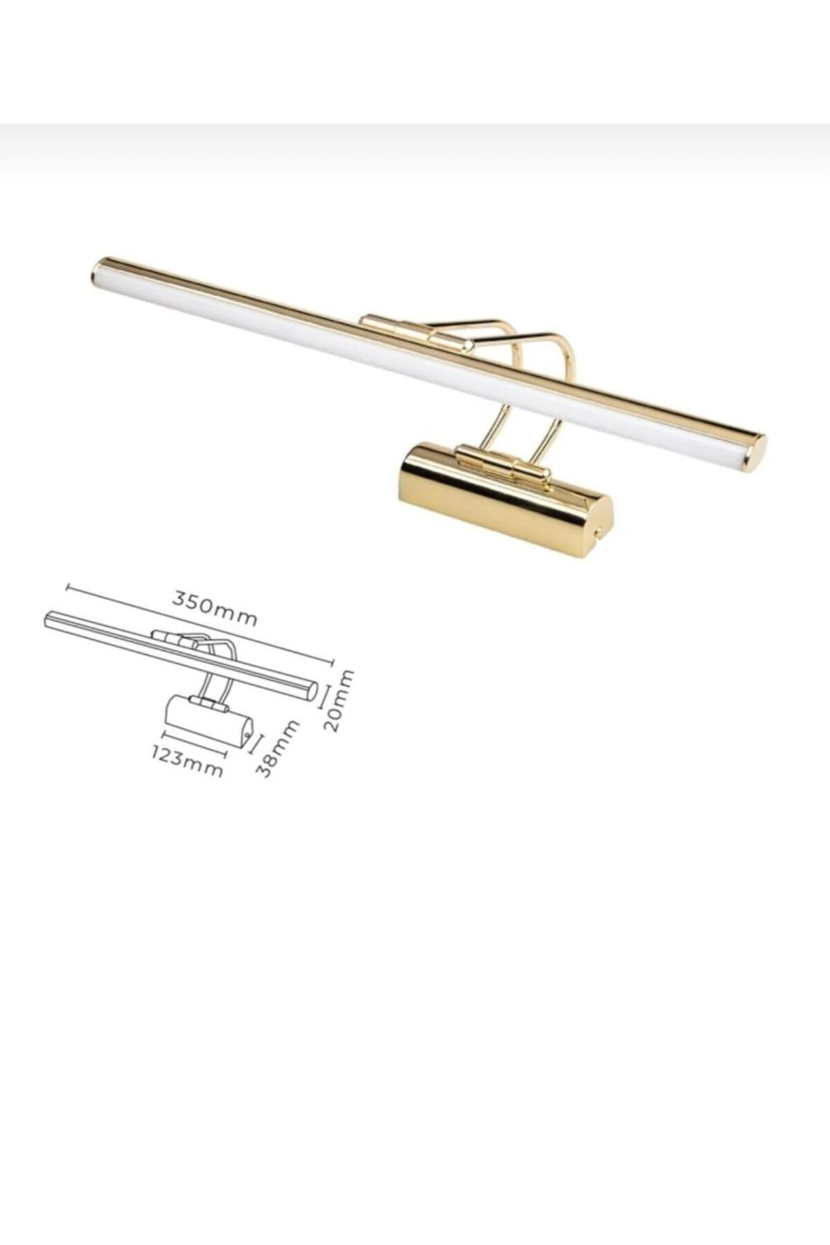 ANAHTARLI 35 CM GOLD KASA BEYAZ IŞIK ELEKTRİKLİ BANYO DUVAR AYNA TABLO AYDINLATMA FLÜT KUĞU APLİK