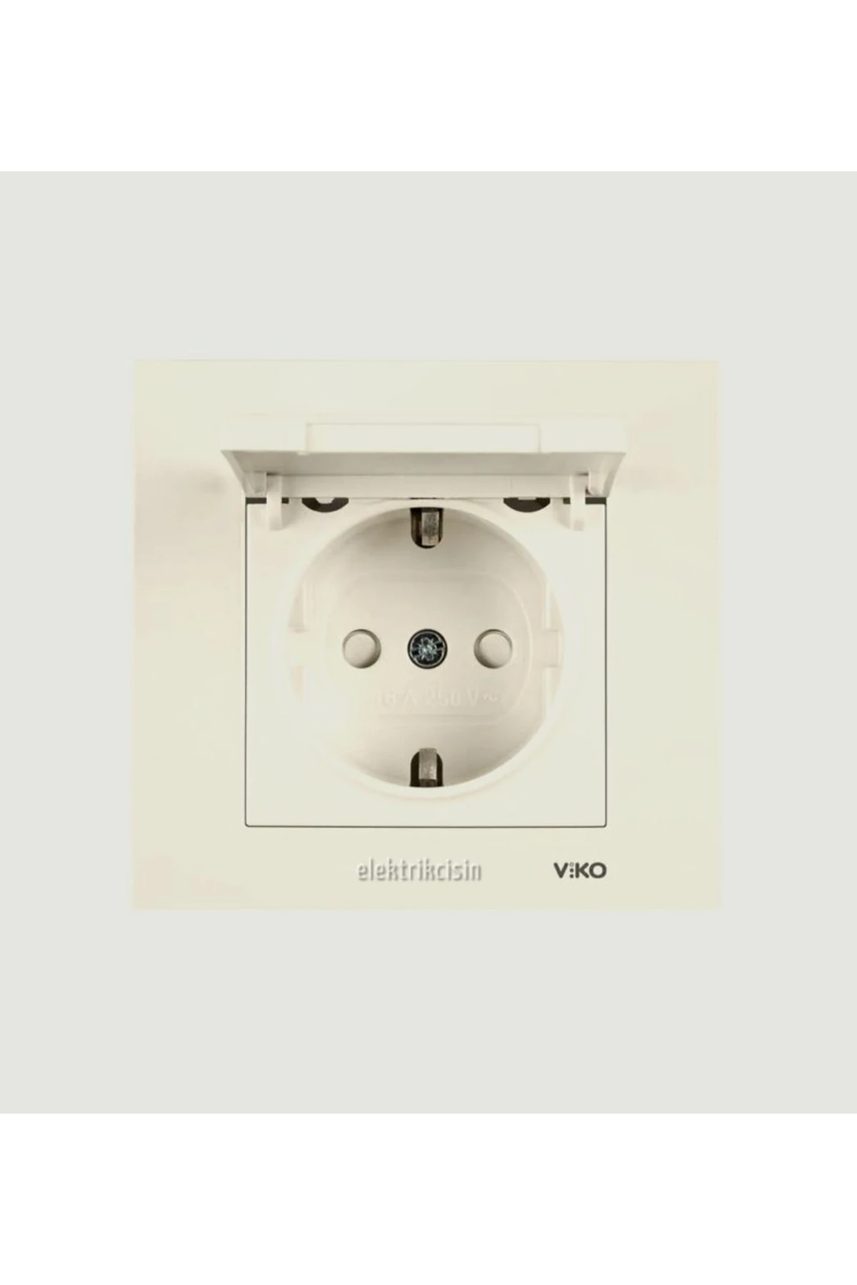 Karre Krem Çocuk Korumalı Kapaklı Topraklı Priz (çerçeve Hariç) 5 Adet