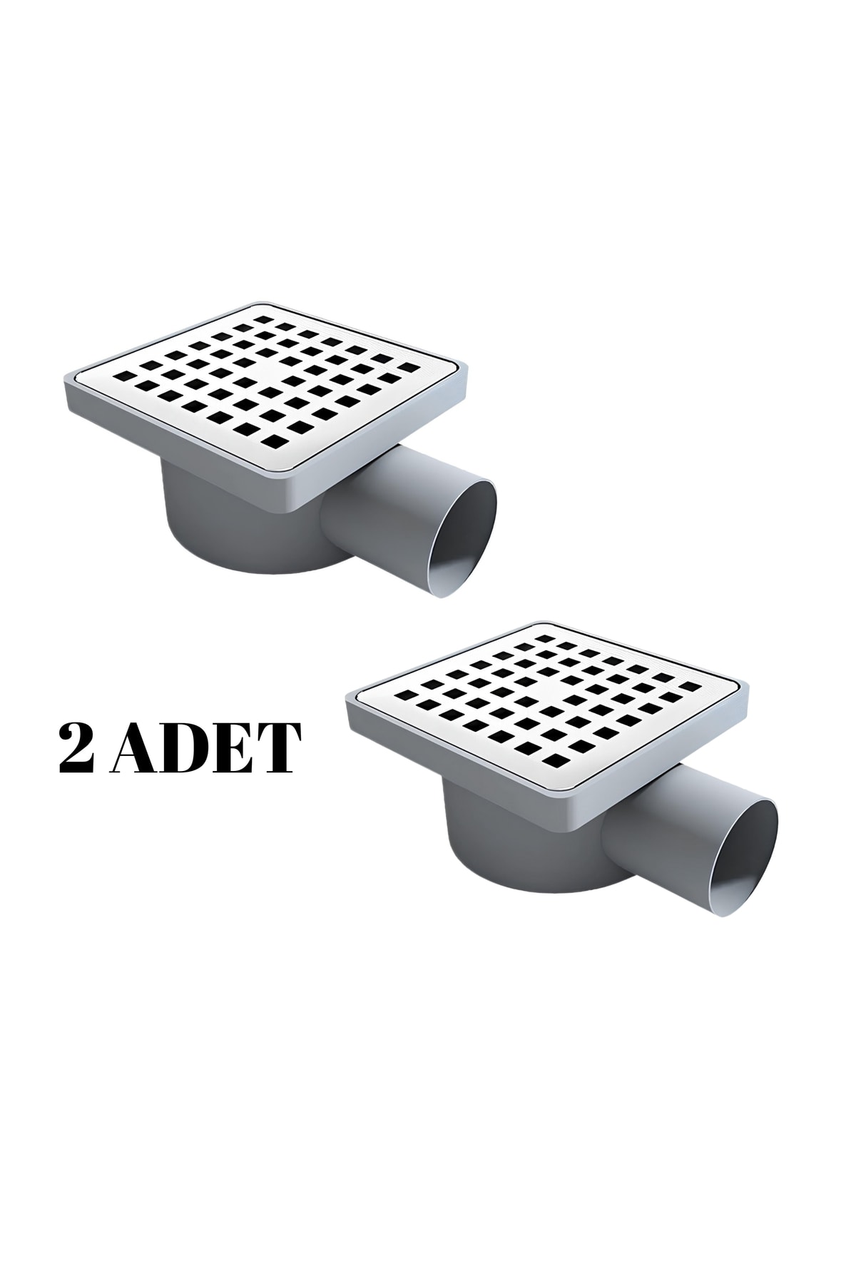 2ADET 10*10 YANDAN ÇIKIŞ ÇAP 50 KARE KROM  YER SİFONU SU GİDERİ BALKON GİDERİ BANYO GİDERİ