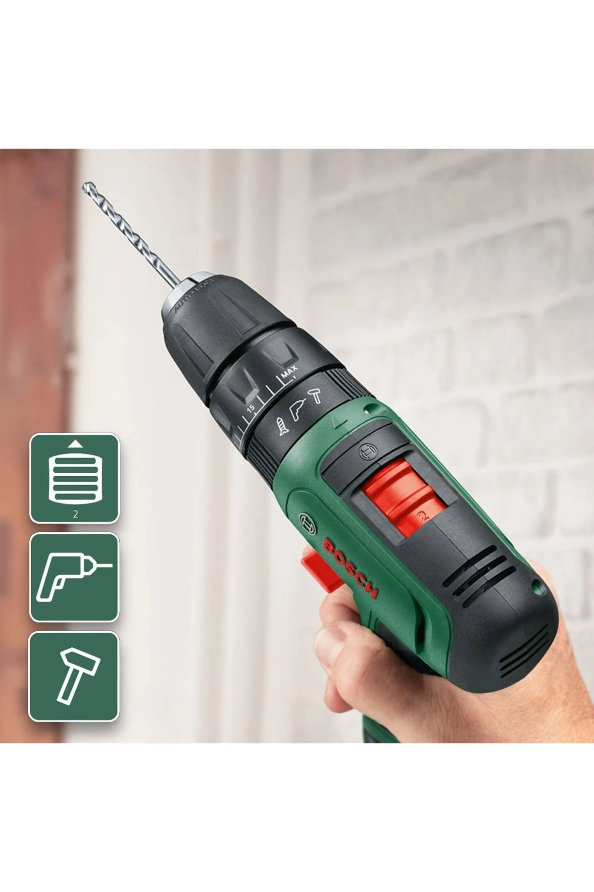 Darbeli Matkap Şarjlı Matkap Akülü Matkap Vidalama + 38 Parça Matkap Ucu Vidalama Ucu