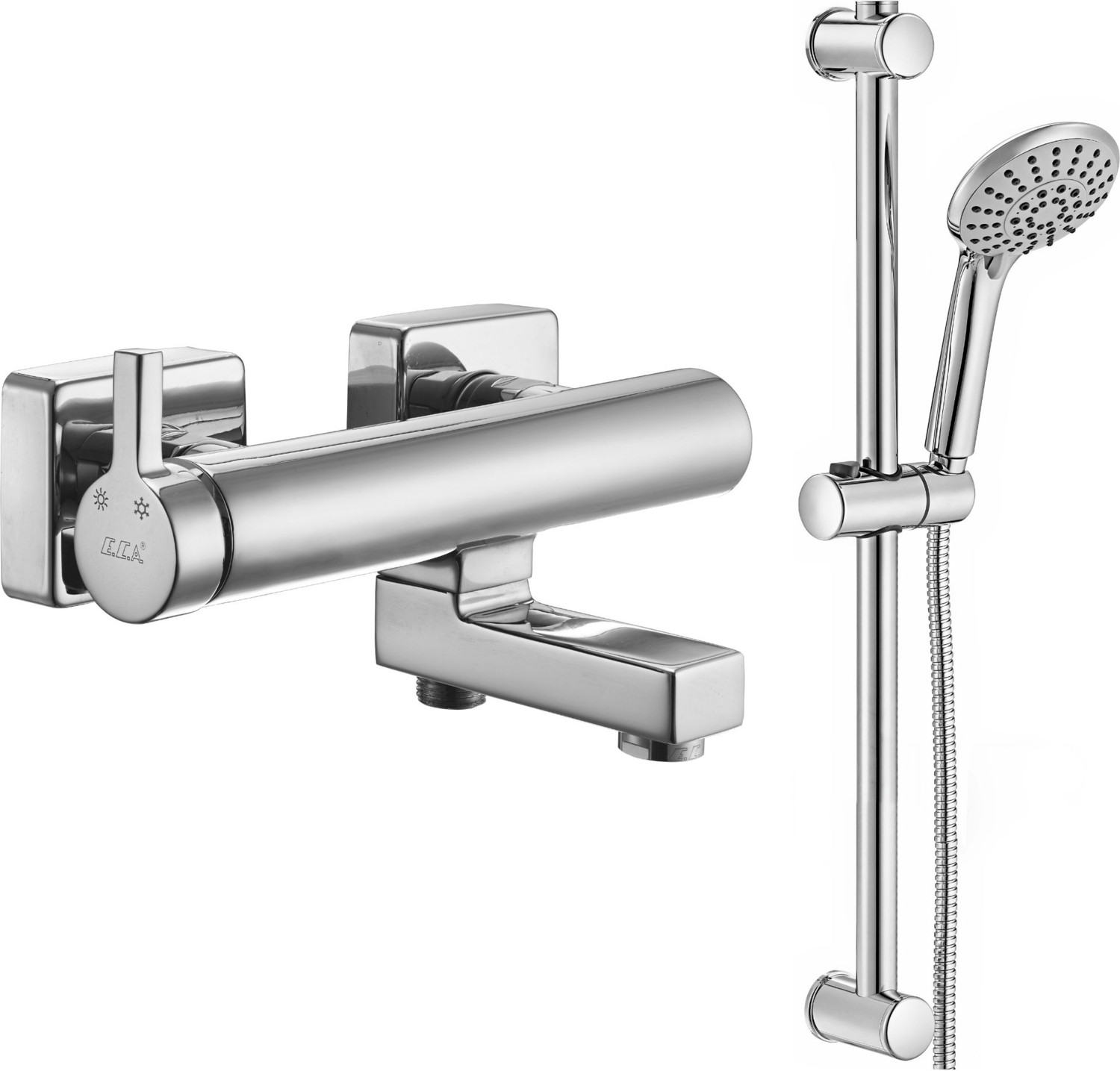 Eca Mina Banyo Bataryası + Eca Logica Sürgülü Duş Seti Üst Takımı