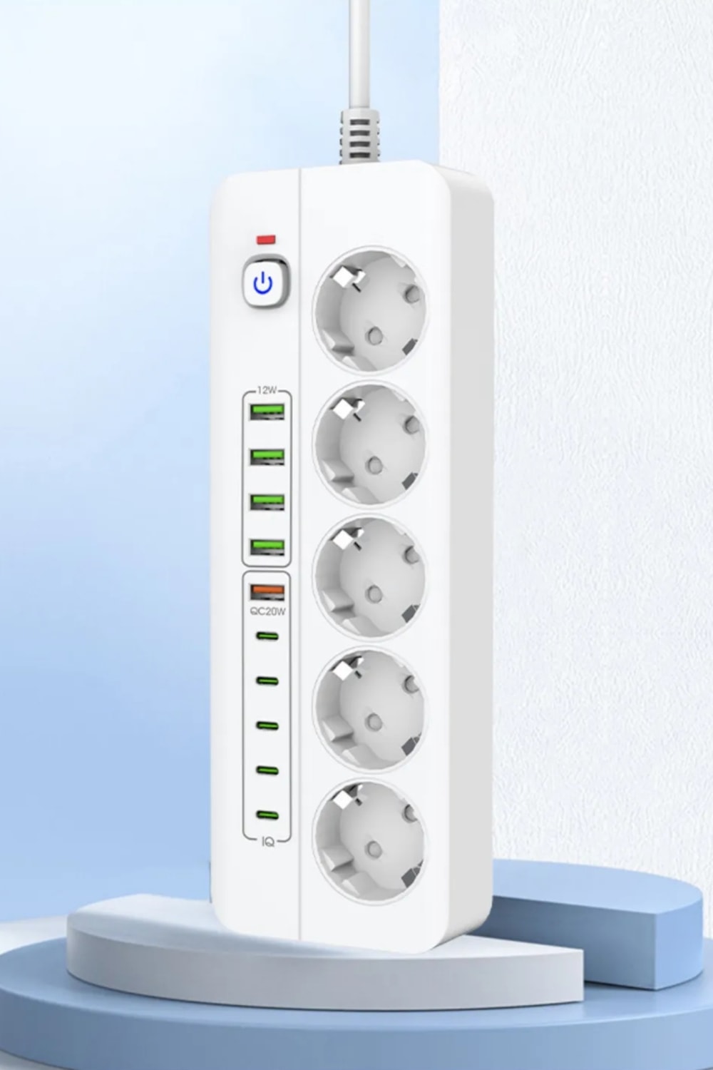 Pro P13 3000W Akım Korumalı 5 Girişli Type-C ve USB Girişli Uzatmalı Grup Priz