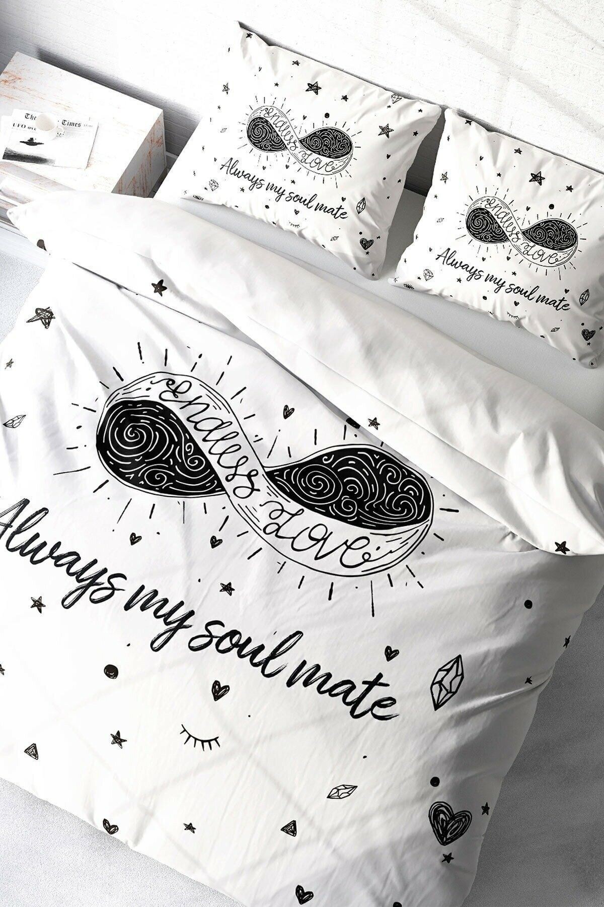 Soul Mate 3d Pamuk Saten Çift Kişilik Nevresim Takımı