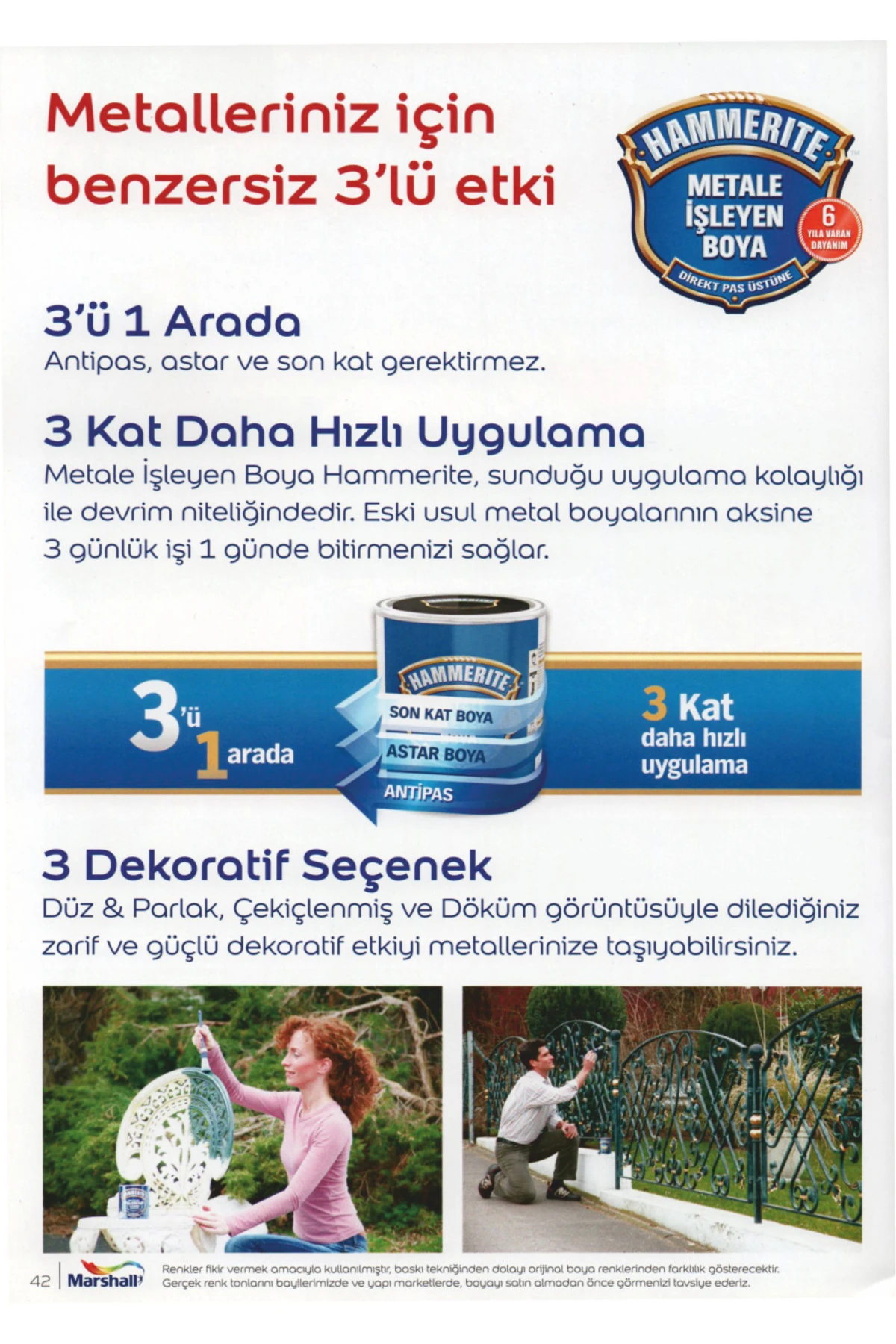 Hammerite Direk Pas Üstüne Metal Boyası 2.5l/3.5kg Pürüzsüz Beyaz-astara Antipasa Gerek Kalmaz