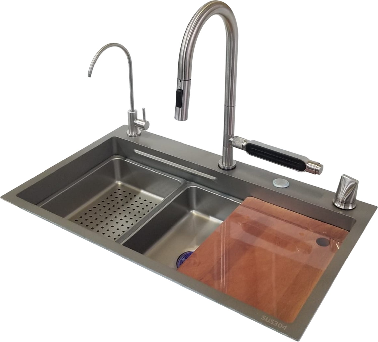 Akıllı Eviye ve Spiralli Batarya Seti SS304 75X45X22CM T.410