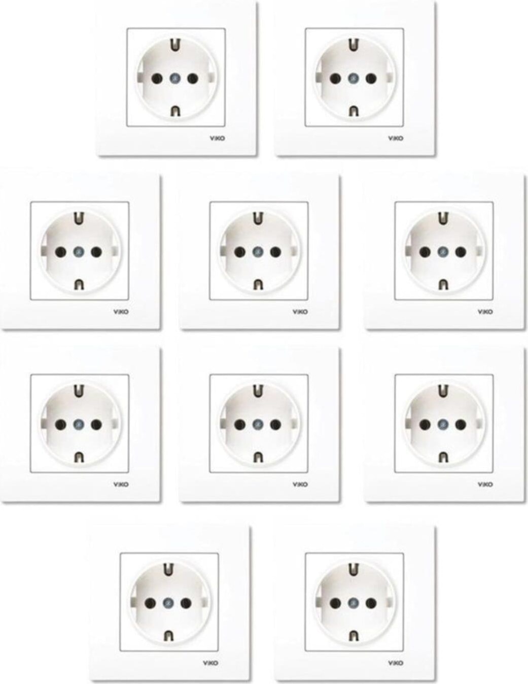 Karre Topraklı Priz + Çerçeve 10'lu Set