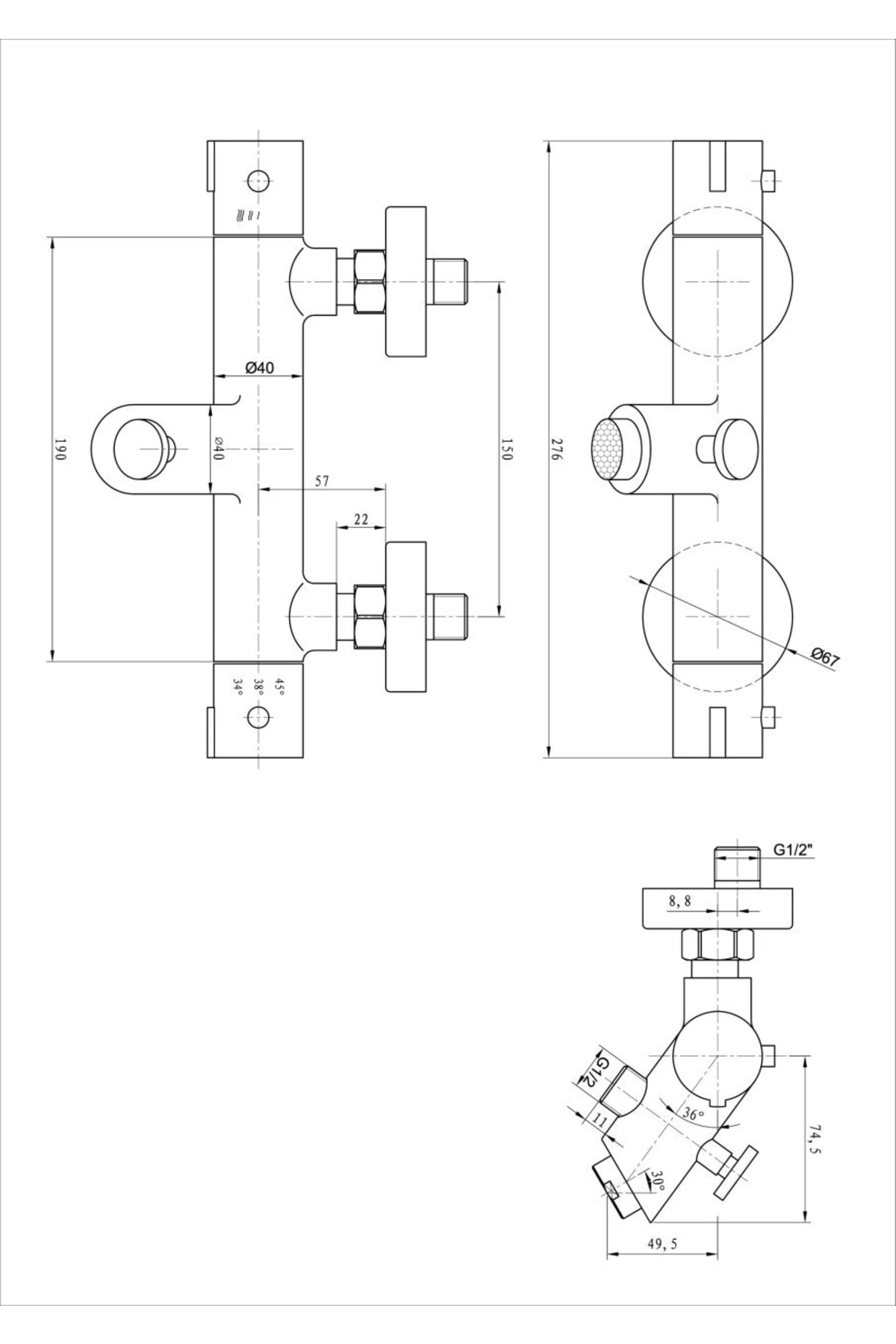 Termostatik Banyo Bataryası Ktb101
