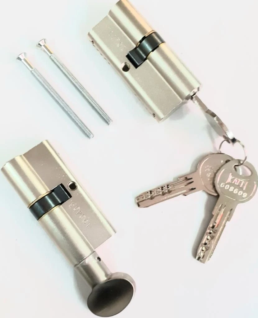 MS 58 Pirinç Silindir Kapı Kilit Göbeği 60 mm – Ortak Anahtar, İkiz Barel ve Çelik Pimli Delinmeye Karşı Koruma