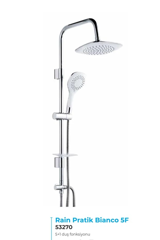 Rain Bianco 5 1 Fonksiyonlu Tepe Duş Seti 53270