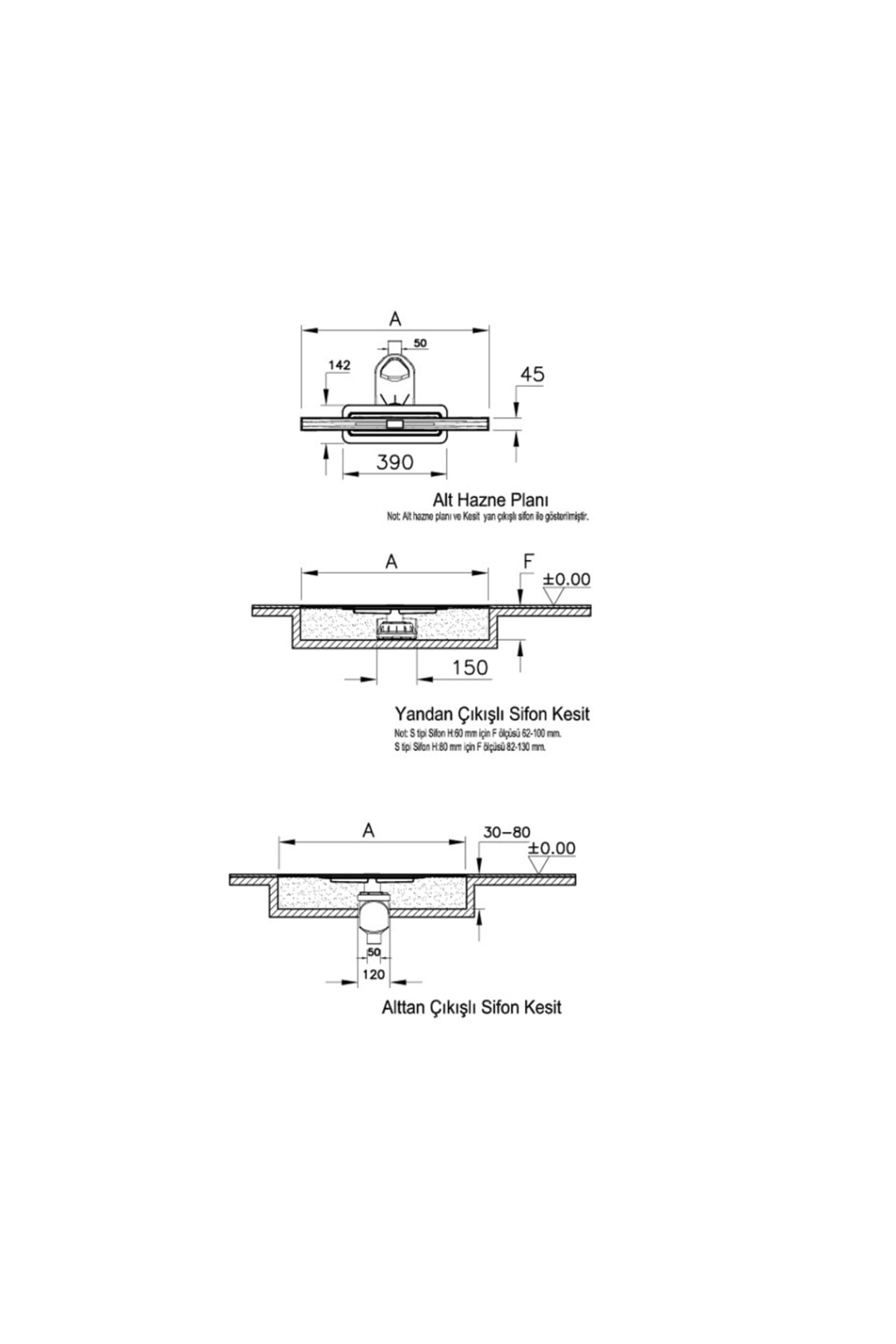 5701681 Clear-cut V-flow 40 Cm Duş Kanalı - Mat Yandan