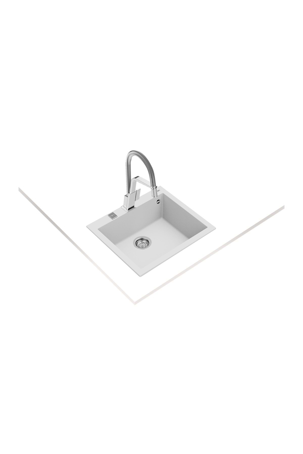 115230009-teka Forsquare 50.40 Tg Arctic White Granit Eviye