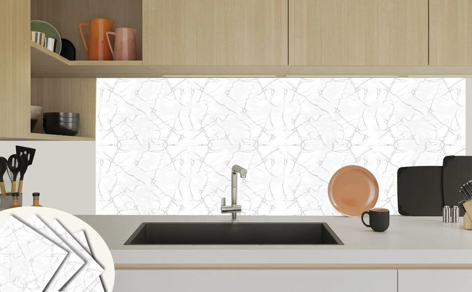 Kendinden Yapışkanlı Silver Mermer Desenli Pvc Karo 30X30 cm (33 Adet) 3m2