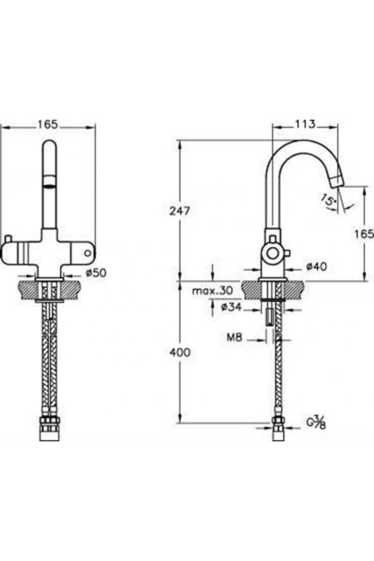 Aquaheat Thermostatik Lavabo Bataryası - Krom