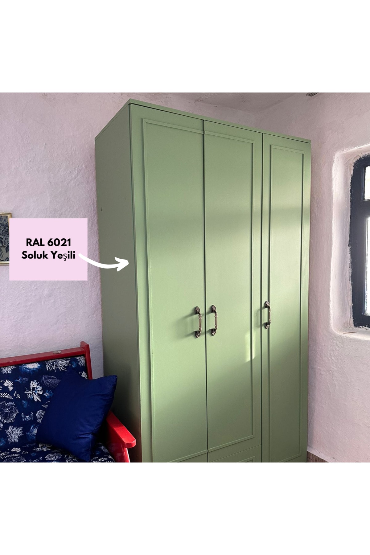 Su Bazlı Hibrit Kapı, Dolap, Fayans, Mobilya Boyası Ral 6021 Soluk Yeşil 500ml
