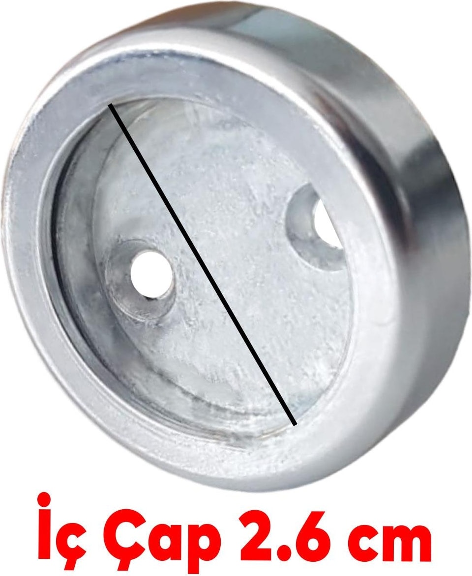 Askı Flanşı Metal Kapaklı Flanş Yuvarlak Dolap Elbise Askı Aparatı Krom (2 Adet)
