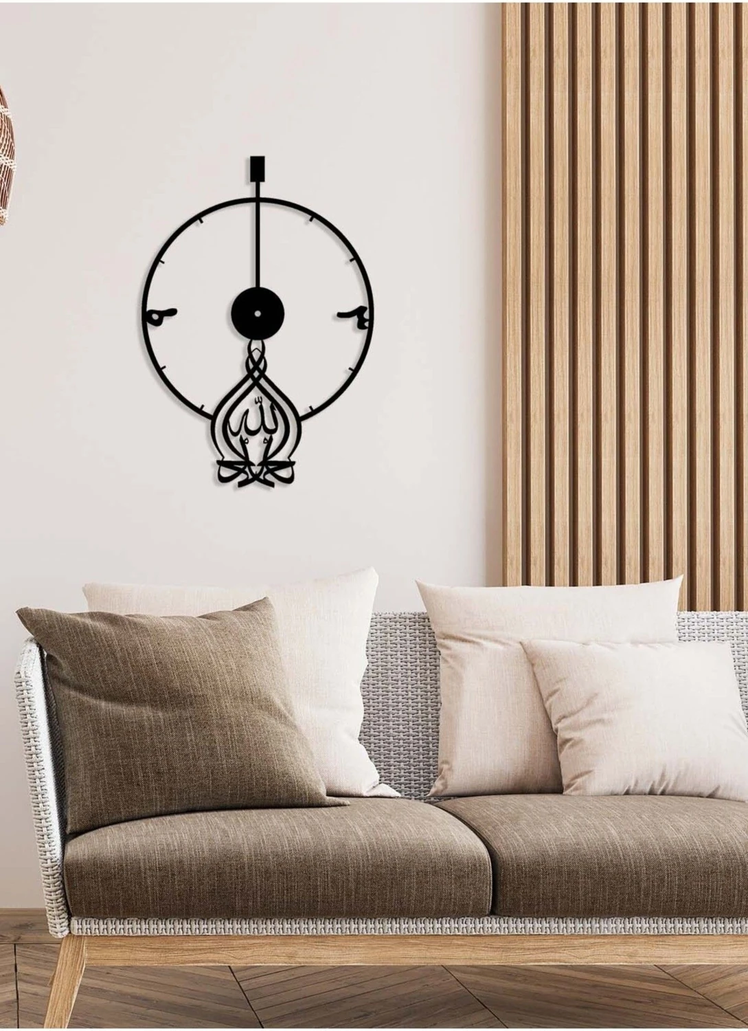 -Elhamdülillah Islami Metal Tablo - Islami Ev Dekorasyonu - Dini Duvar Tabloları - 57 X 40 - Cm - Sıyah-Islm-002