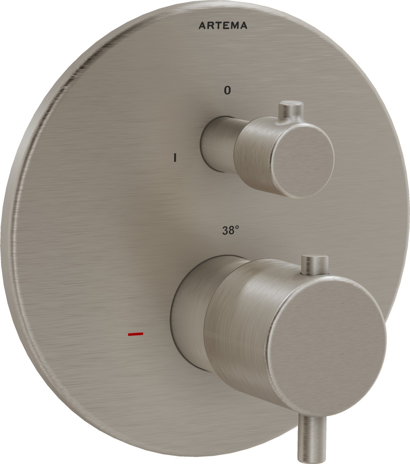 Root Round A4325834 Ankastre termostatik Banyo Bataryası, Fırçalı Nikel