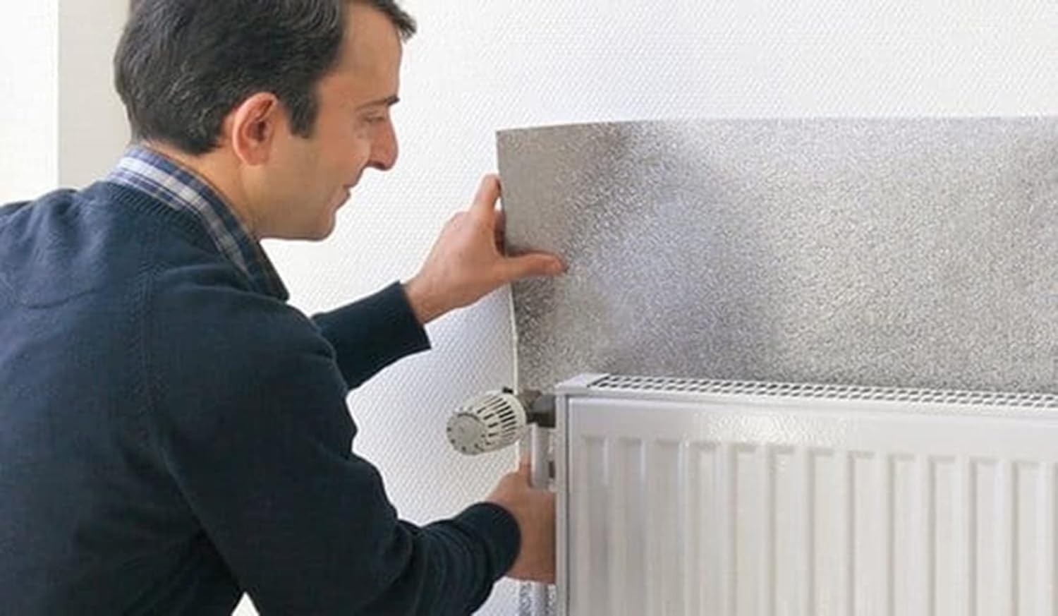 6 mt Kalorifer Radyatör Arkalığı Isı Yalıtımı İzalasyon Levhası Petek Arkası Alüminyum Folyo (1 Cm) 6 mt 1 cm