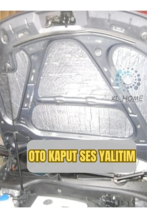 6mm-120x100cm (1,2M2) Kaput Altı Alü Folyolu Yalıtım Yapışkan Karavan Oto Karavan Ev Ses