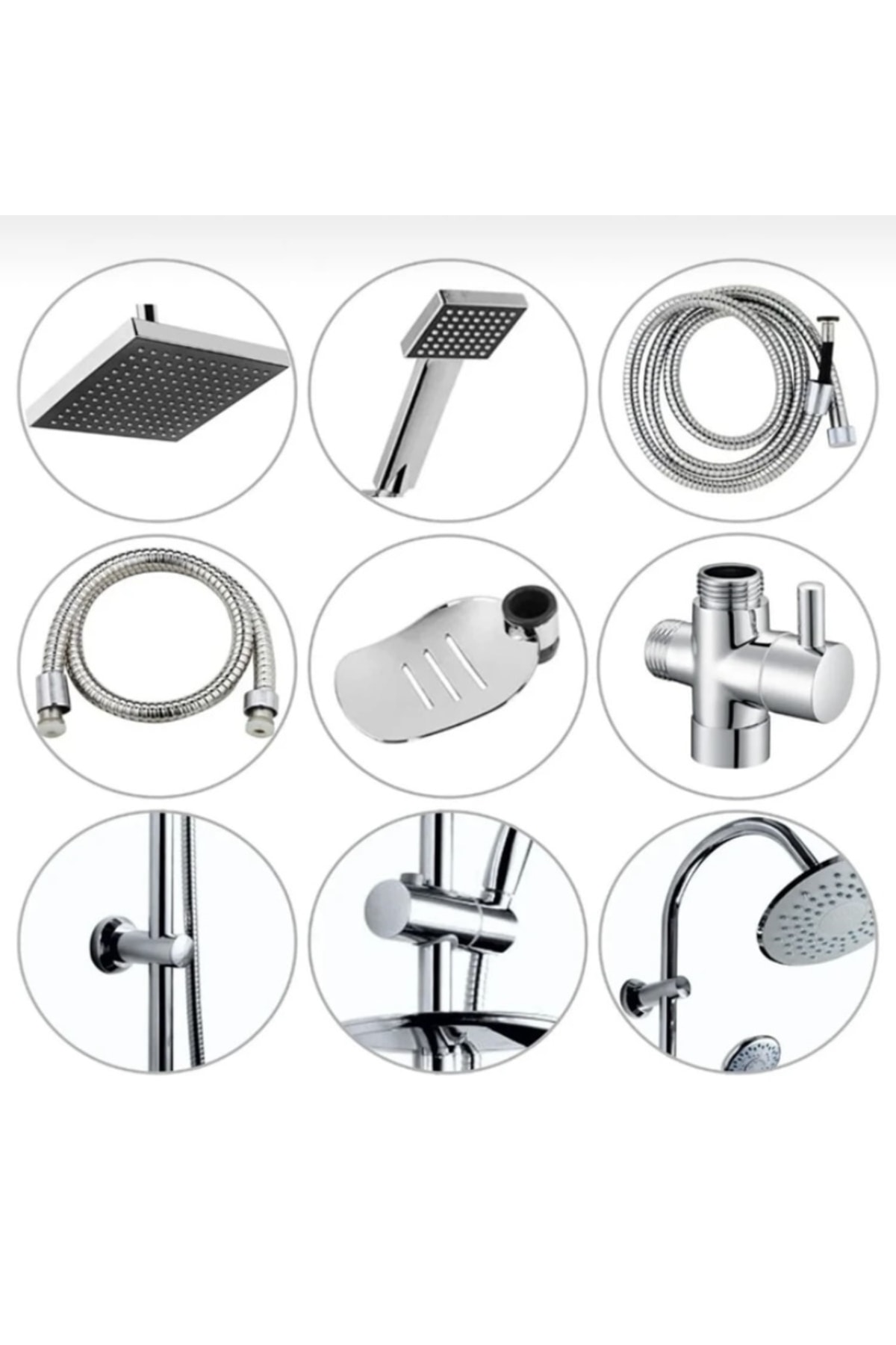 Yağmurlama Robot Tepe Duş Sistemi Krom Kare Başlık-Pirinç