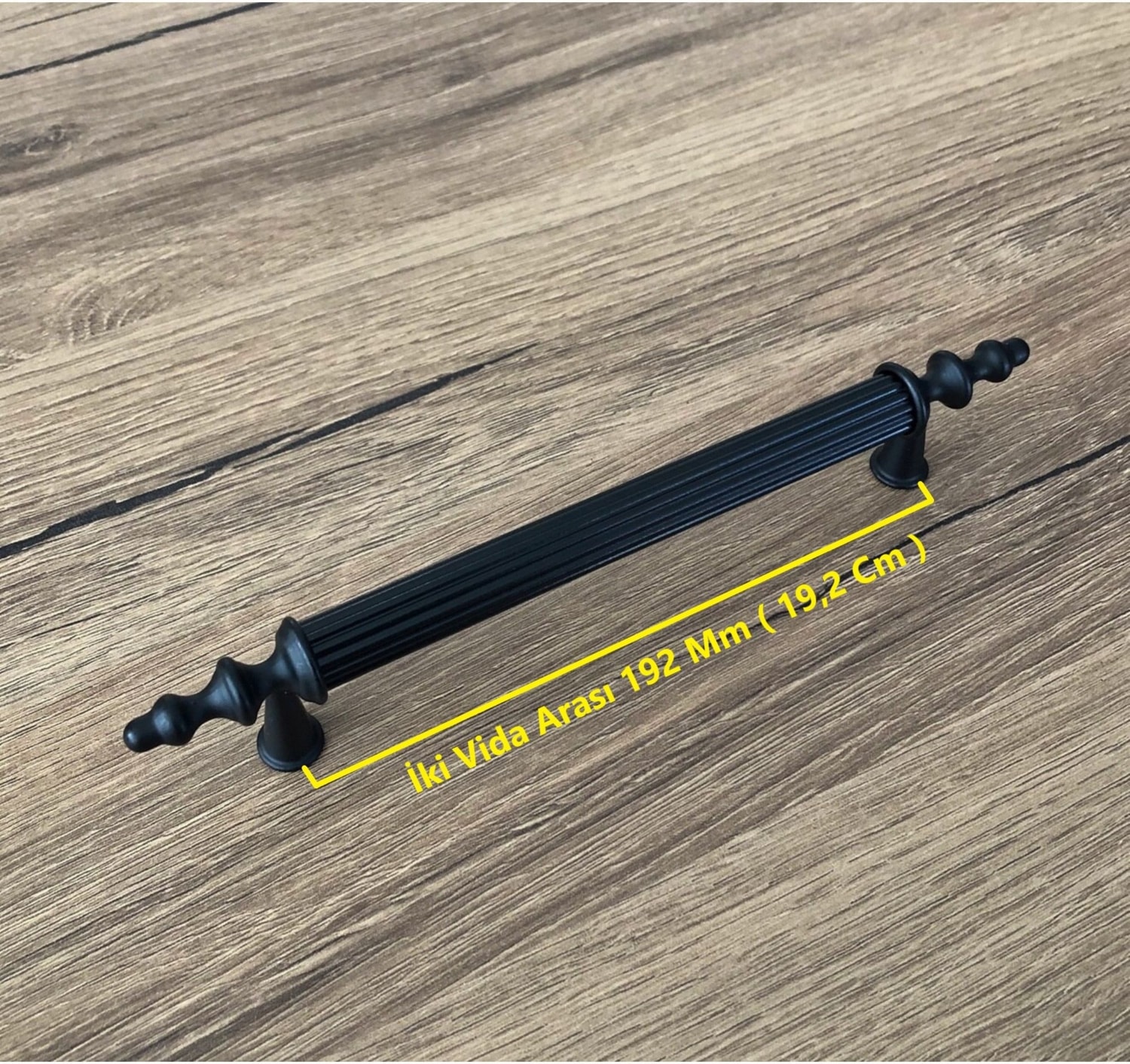 Zend Mat Siyah Mobilya Dolap Mutfak Çekmece Kulpu 192 mm 2 Adet