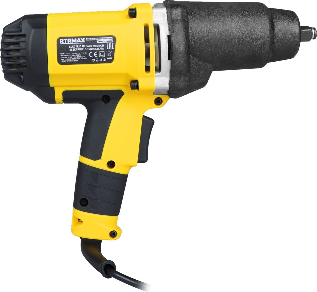 RTM3090 Elektrikli Darbeli Somun Sıkma 1/2'' 950 W 550 Nm (Lokma Seti Hediyeli)