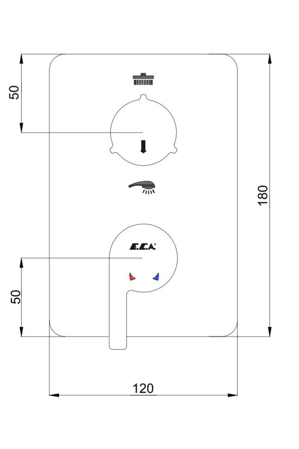 Icon Ankastre Banyo Bataryası 2 Parça Set / 2 Yollu (102167201H-KDE+102166201)