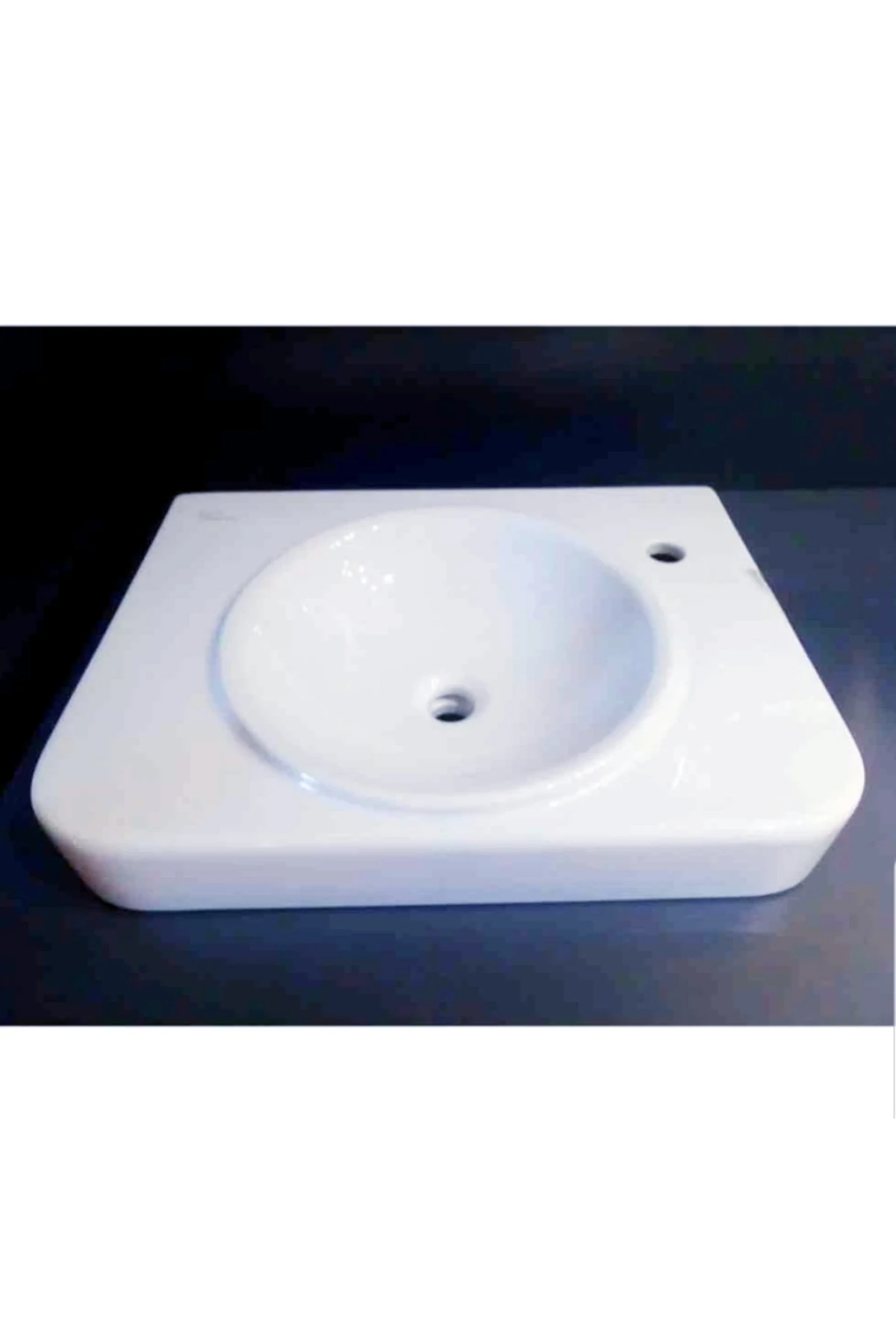 Water Jewels Lavabo 60 cm Beyaz - Tezgah Üstü - Sağdan batarya delikli