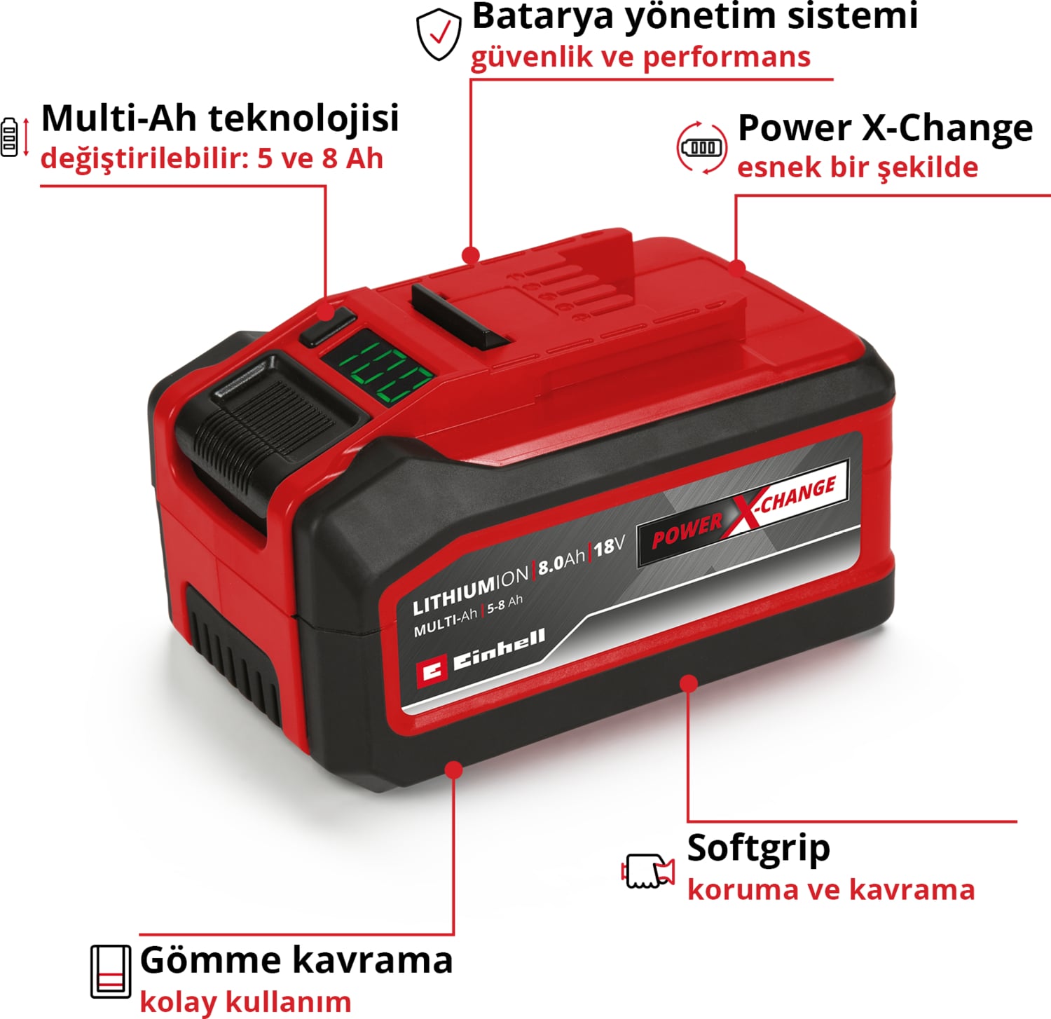 EİNHELL 18V 5-8 Ah Multi-Ah Pxc Plus, Akü