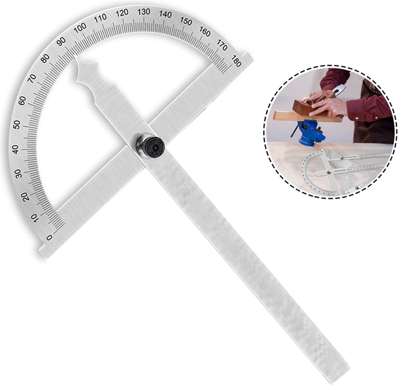 Dw Açılı Iletki Gönye Açı Ölçer 300-500 mm Ölçüm Cetveli