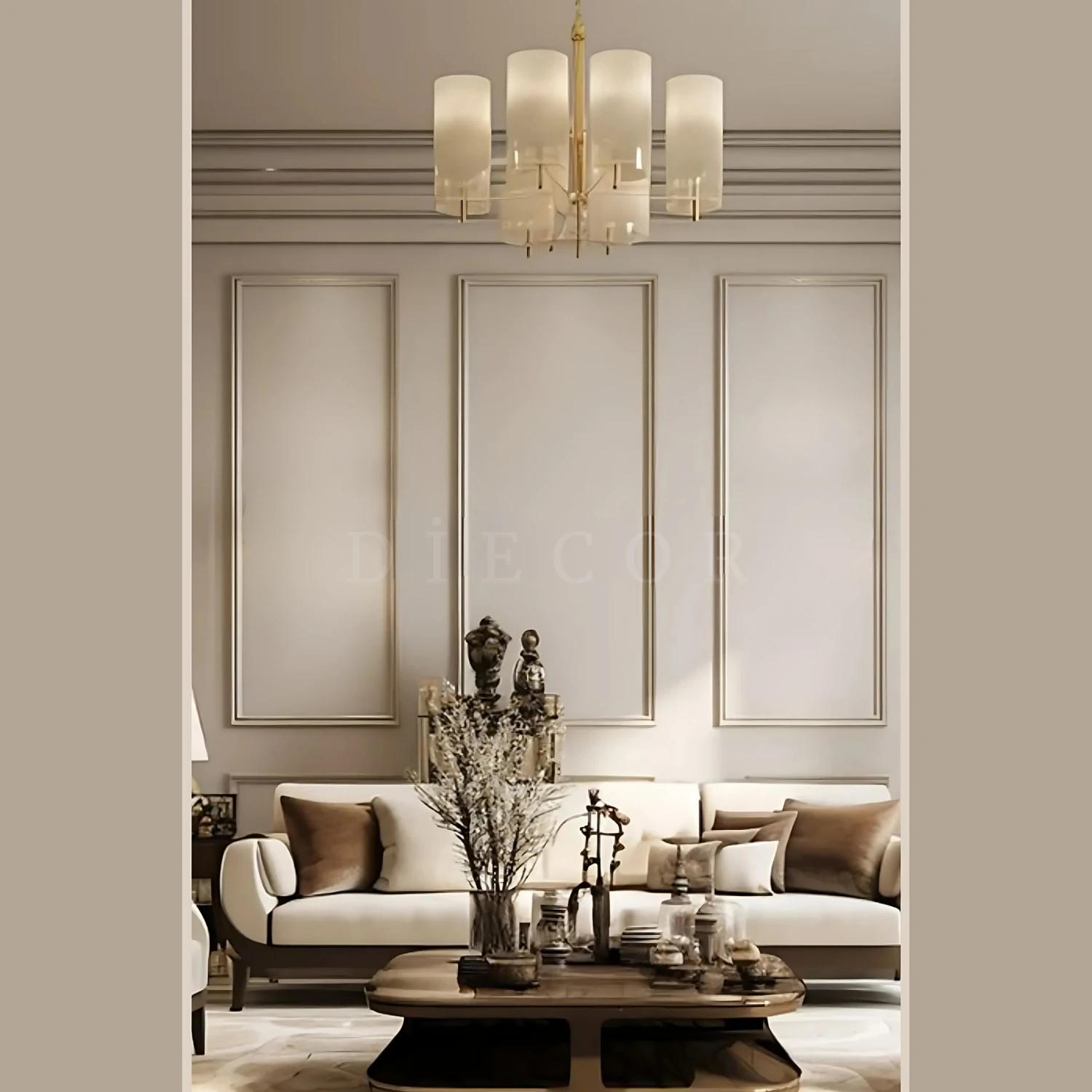 Dekoratif Boyanabilir Montaja Hazır 2,5cm Etkileyici Duvar Çıtası Salon Tasarımı