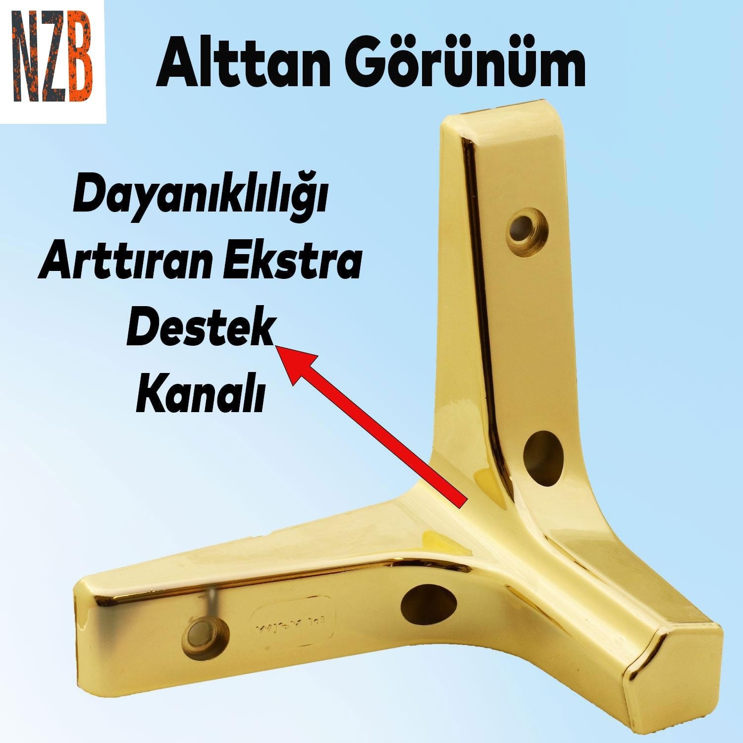 Lüks Mobilya Kanepe Sehpa Tv Ünitesi Koltuk Ayağı 10 cm Altın Gold Baza Ayak