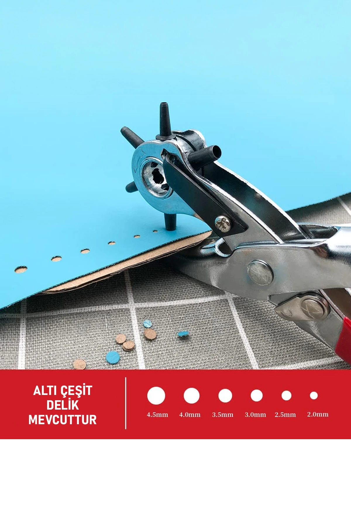 Kemer, Deri, Kanvas İçin 6 Delik Başlıklı Döner Kemer Delik Delme Aleti Delik Açıcı Pense Aparat